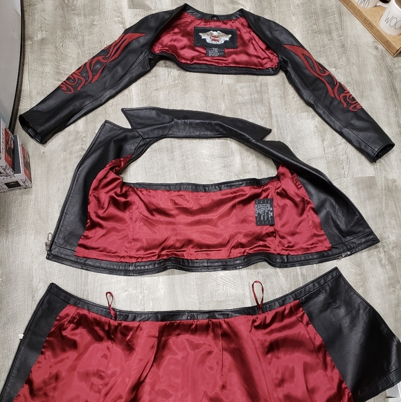 💰SOLD💰1/13/25 💥Harley-Davidson👍🏼3pc Leather Outfit/Coat Sz 8 - Picture 8 of 16